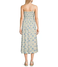 Copper Key Ruched Sleeveless Midi Dress
