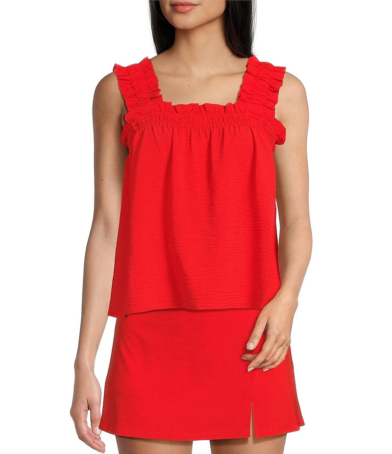 Copper Key Coordinating Ruffle Strap Tank Top