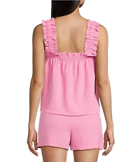 Copper Key Coordinating Ruffle Strap Tank Top