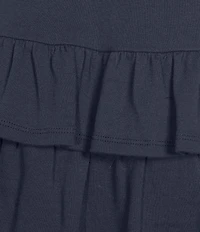 Copper Key Ruffled Knit Coordinating Mini Skirt
