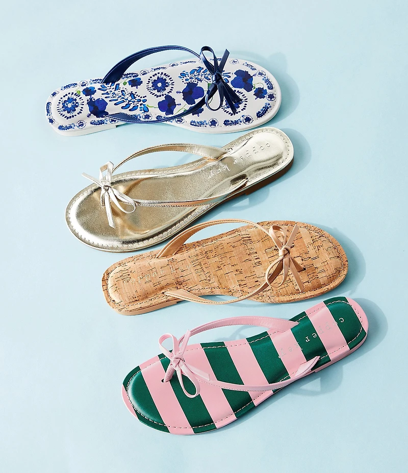 Copper Key Sandy Bow Cork Footbed Flip Flops
