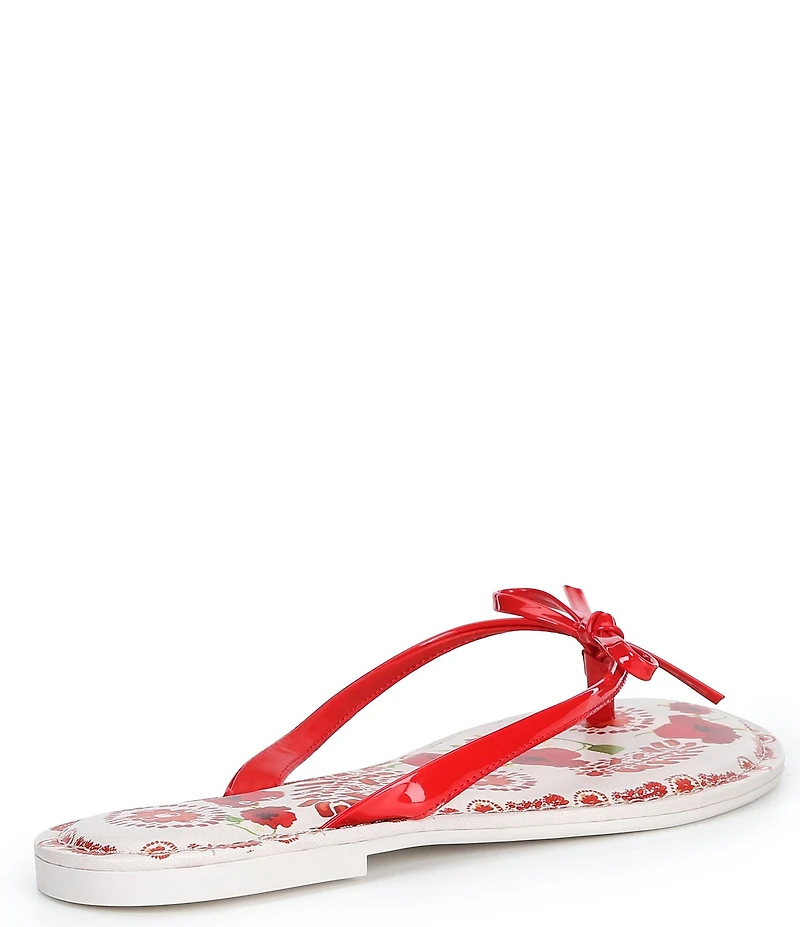 Copper Key Sandy Bow Floral Flip Flops