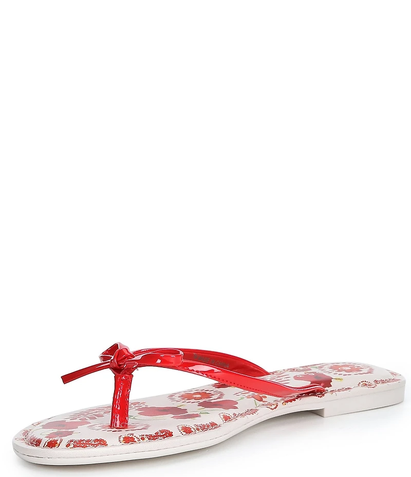Copper Key Sandy Bow Floral Flip Flops