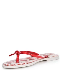 Copper Key Sandy Bow Floral Flip Flops