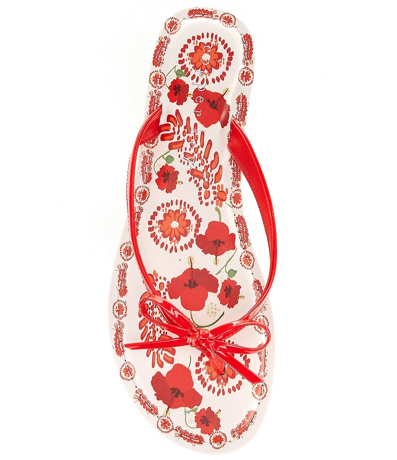 Copper Key Sandy Bow Floral Flip Flops