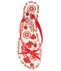 Copper Key Sandy Bow Floral Flip Flops