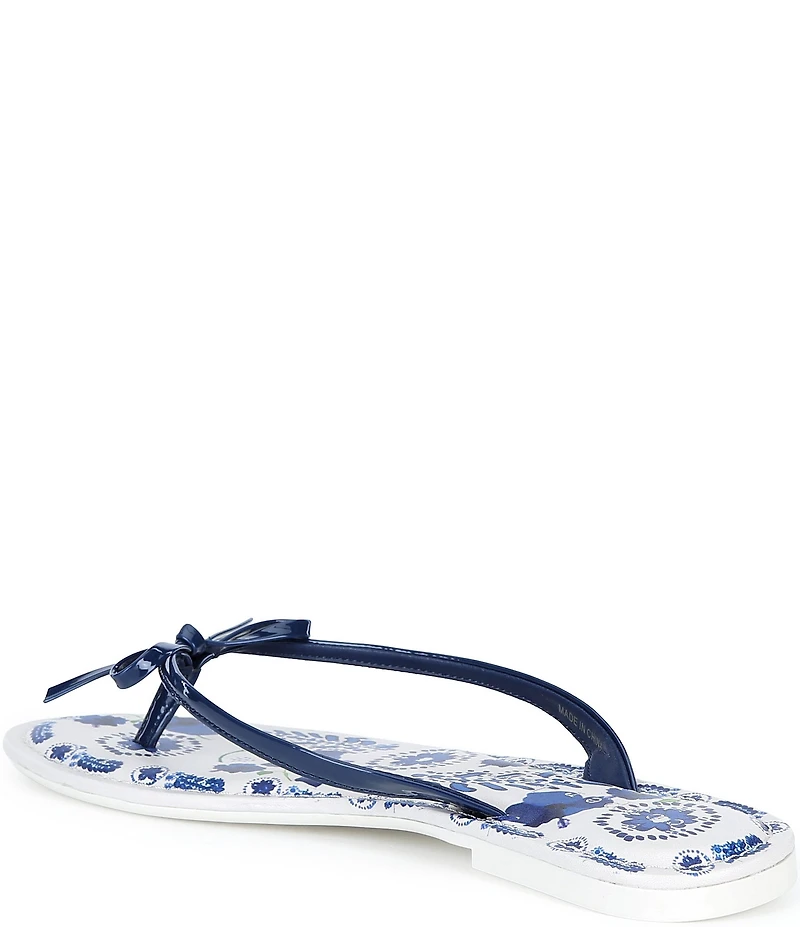 Copper Key Sandy Bow Floral Flip Flops