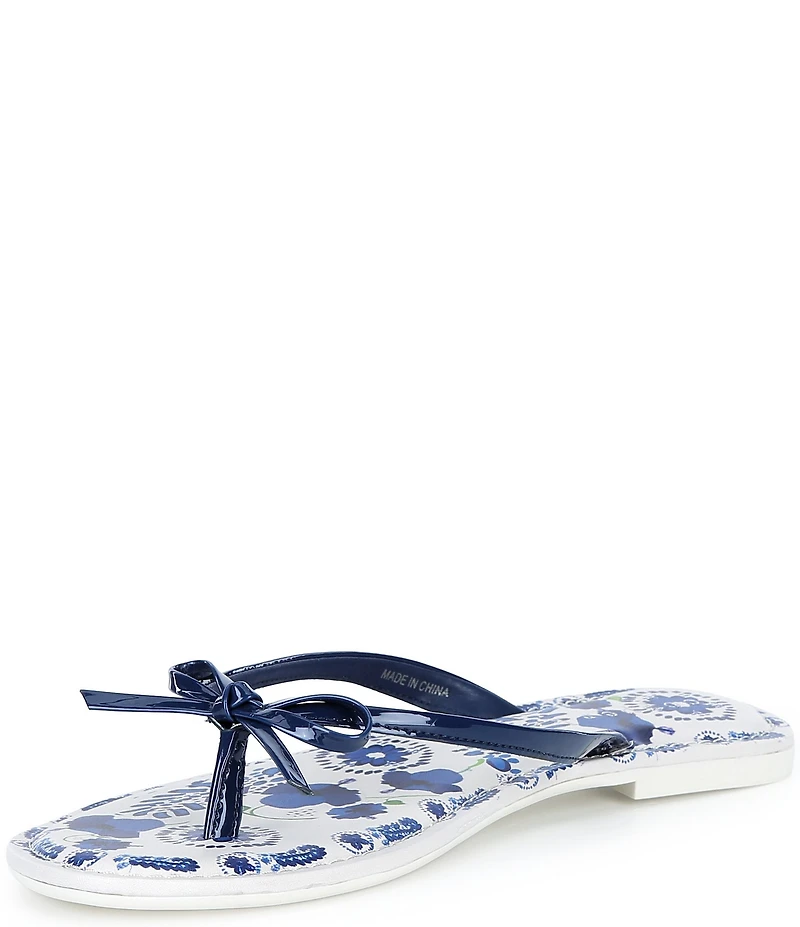 Copper Key Sandy Bow Floral Flip Flops