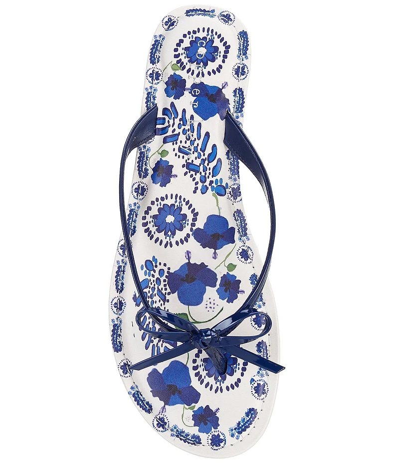 Copper Key Sandy Bow Floral Flip Flops