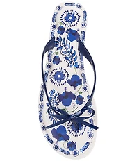 Copper Key Sandy Bow Floral Flip Flops