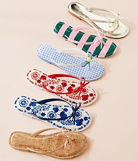 Copper Key Sandy Bow Floral Flip Flops