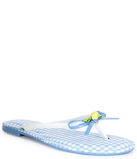 Copper Key Sandy Bow Gingham Flip Flops
