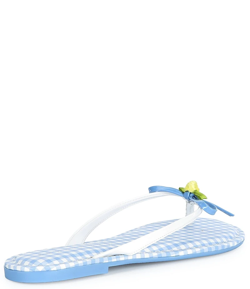 Copper Key Sandy Bow Gingham Flip Flops