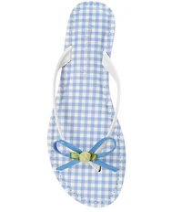 Copper Key Sandy Bow Gingham Flip Flops
