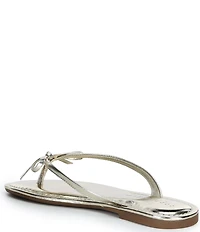 Copper Key Sandy Bow Metallic Flip Flops