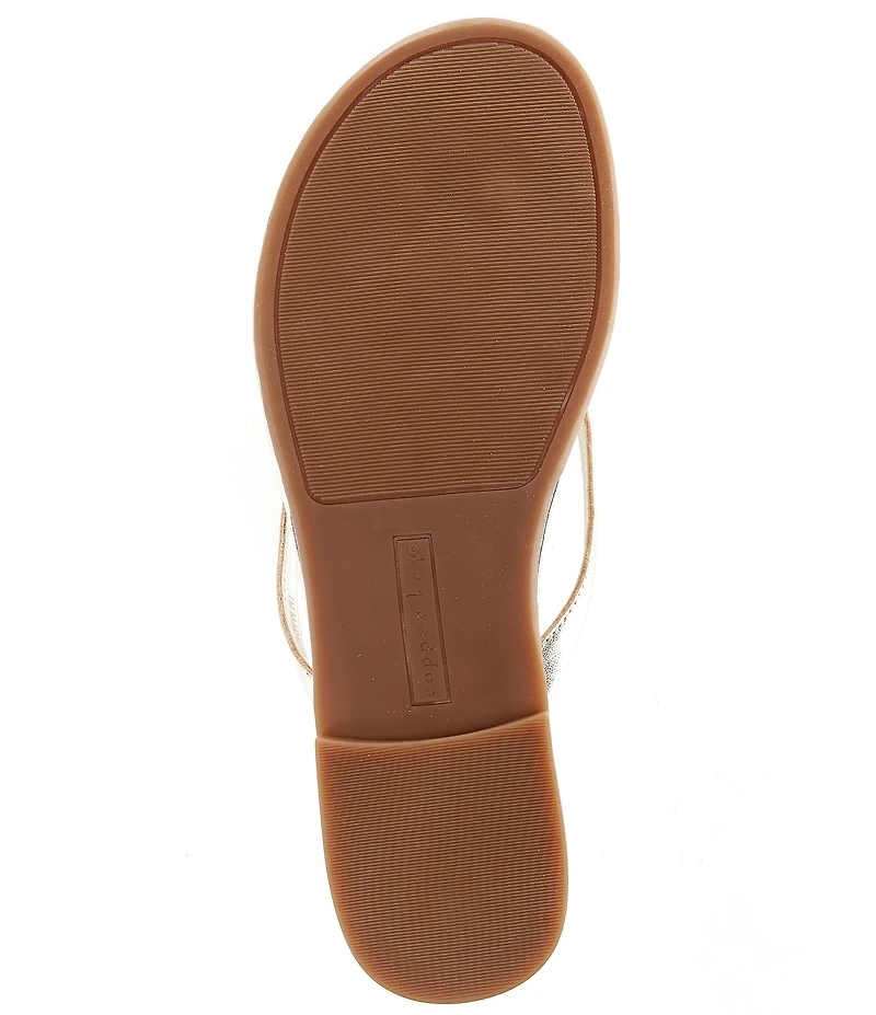 Copper Key Sandy Bow Metallic Flip Flops