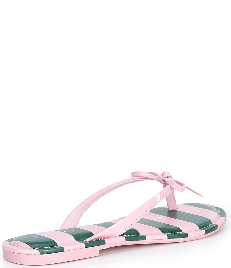 Copper Key Sandy Bow Striped Flip Flops