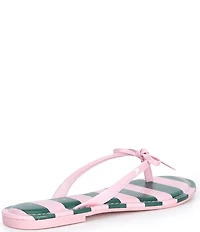 Copper Key Sandy Bow Striped Flip Flops