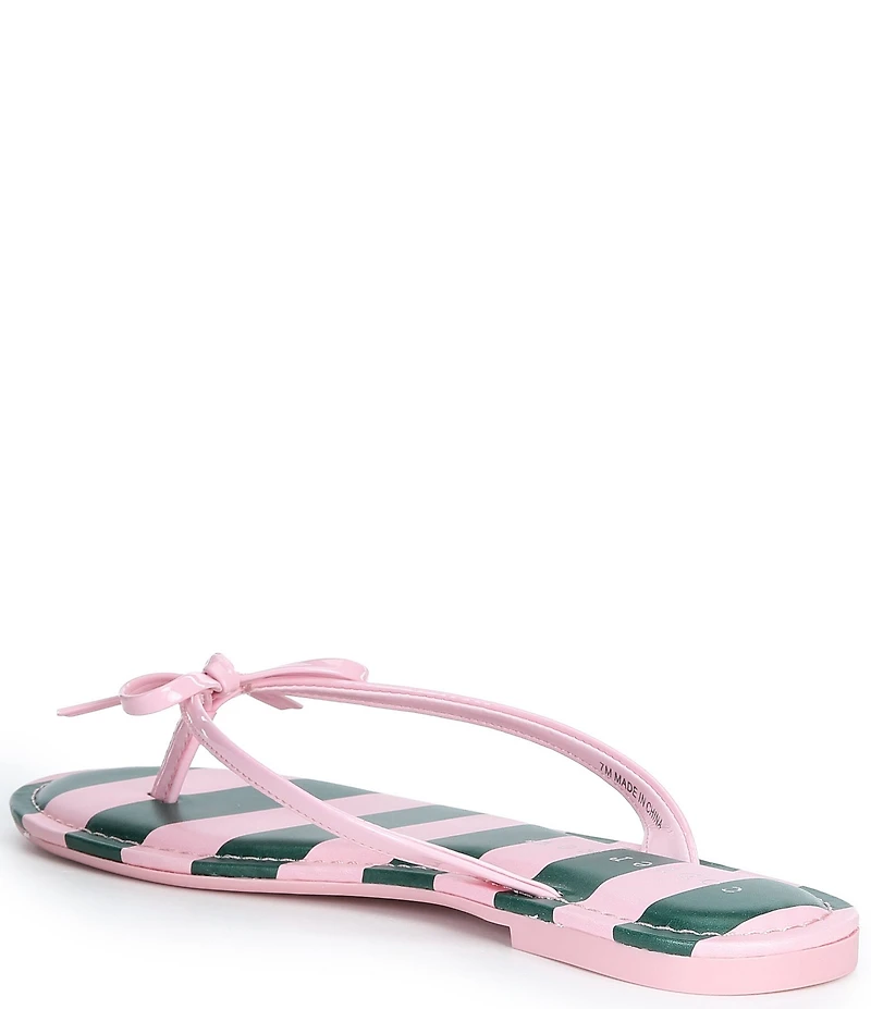 Copper Key Sandy Bow Striped Flip Flops