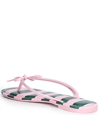 Copper Key Sandy Bow Striped Flip Flops