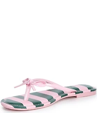 Copper Key Sandy Bow Striped Flip Flops