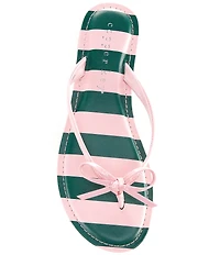Copper Key Sandy Bow Striped Flip Flops