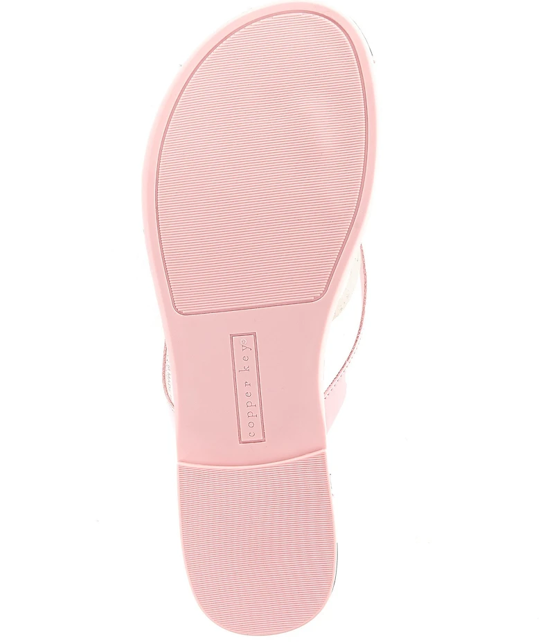Copper Key Sandy Bow Striped Flip Flops