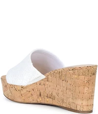 Copper Key Seaside Floral Eyelet Platform Wedge Sandals