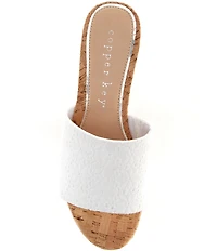 Copper Key Seaside Floral Eyelet Platform Wedge Sandals