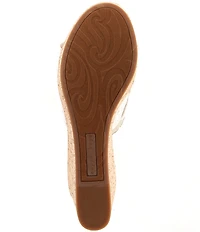 Copper Key Seaside Floral Eyelet Platform Wedge Sandals