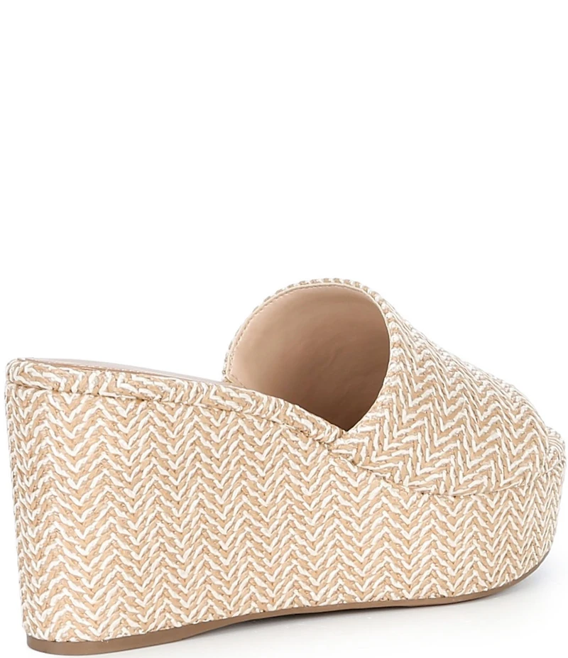 Copper Key Seaside Raffia Platform Wedge Slide Sandals