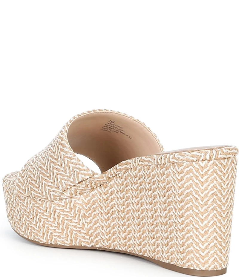 Copper Key Seaside Raffia Platform Wedge Slide Sandals