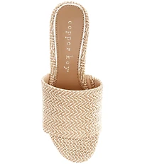 Copper Key Seaside Raffia Platform Wedge Slide Sandals