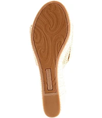 Copper Key Seaside Raffia Platform Wedge Slide Sandals