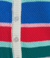 Copper Key Short Sleeve Button Front Striped Cardigan