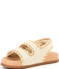 Copper Key Siesta Linen Dad Twisted Cord Detail Slingback Sandals