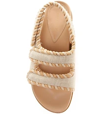Copper Key Siesta Linen Dad Twisted Cord Detail Slingback Sandals