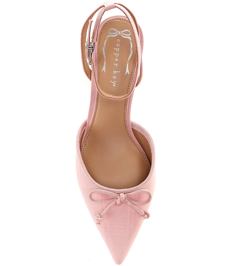 Copper Key Sleek Mini Bow Kitten Heel Pumps