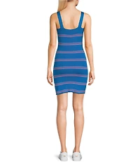 Copper Key Sleeveless Stripe Twist Knit Dress