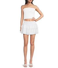 Copper Key Smocked Tiered Mini Skort