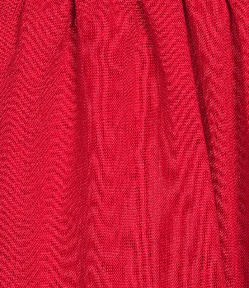 Copper Key Square Neck Puff Sleeve Triple Elastic Dress