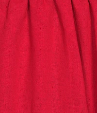 Copper Key Square Neck Puff Sleeve Triple Elastic Dress