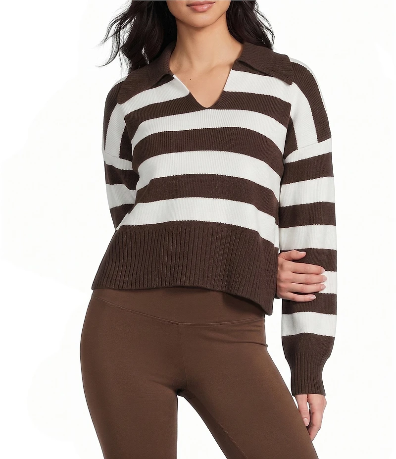 Copper Key Stripe Collared Sweater