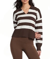 Copper Key Stripe Collared Sweater