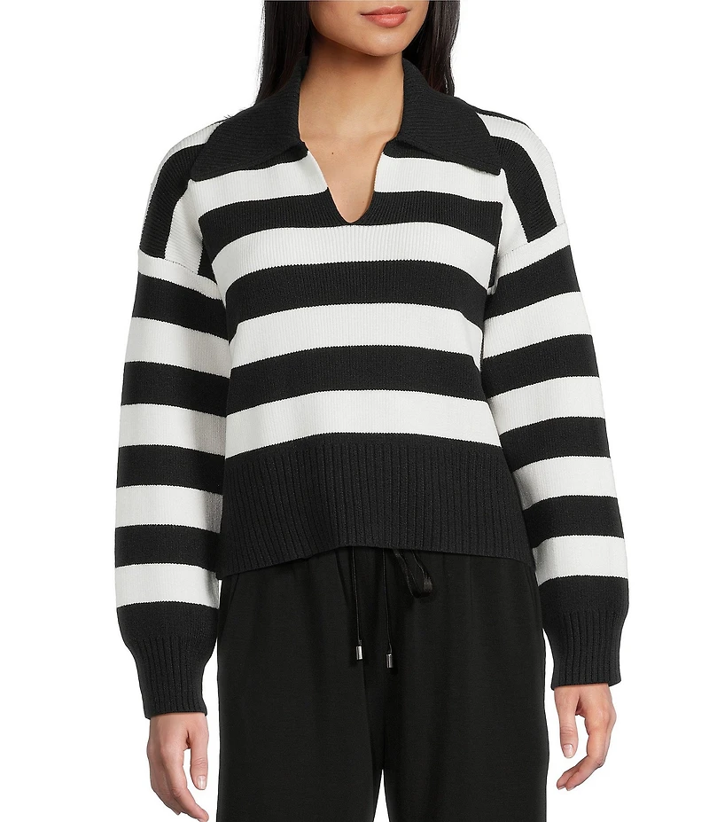 Copper Key Stripe Collared Sweater