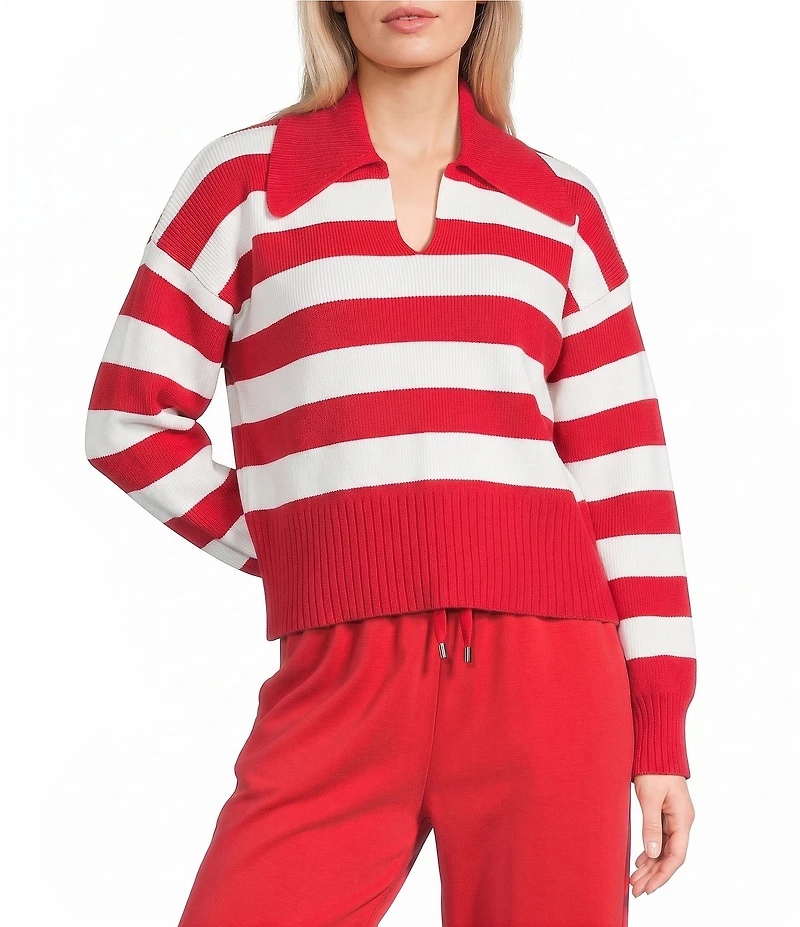 Copper Key Stripe Collared Sweater