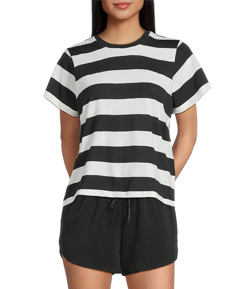 Copper Key Stripe Short Sleeve Boxy T-Shirt