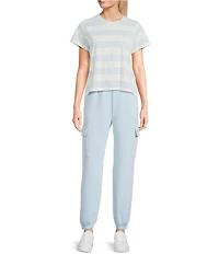 Copper Key Stripe Short Sleeve Boxy T-Shirt