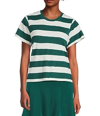 Copper Key Stripe Short Sleeve Boxy T-Shirt