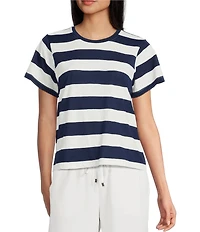 Copper Key Stripe Short Sleeve Boxy T-Shirt